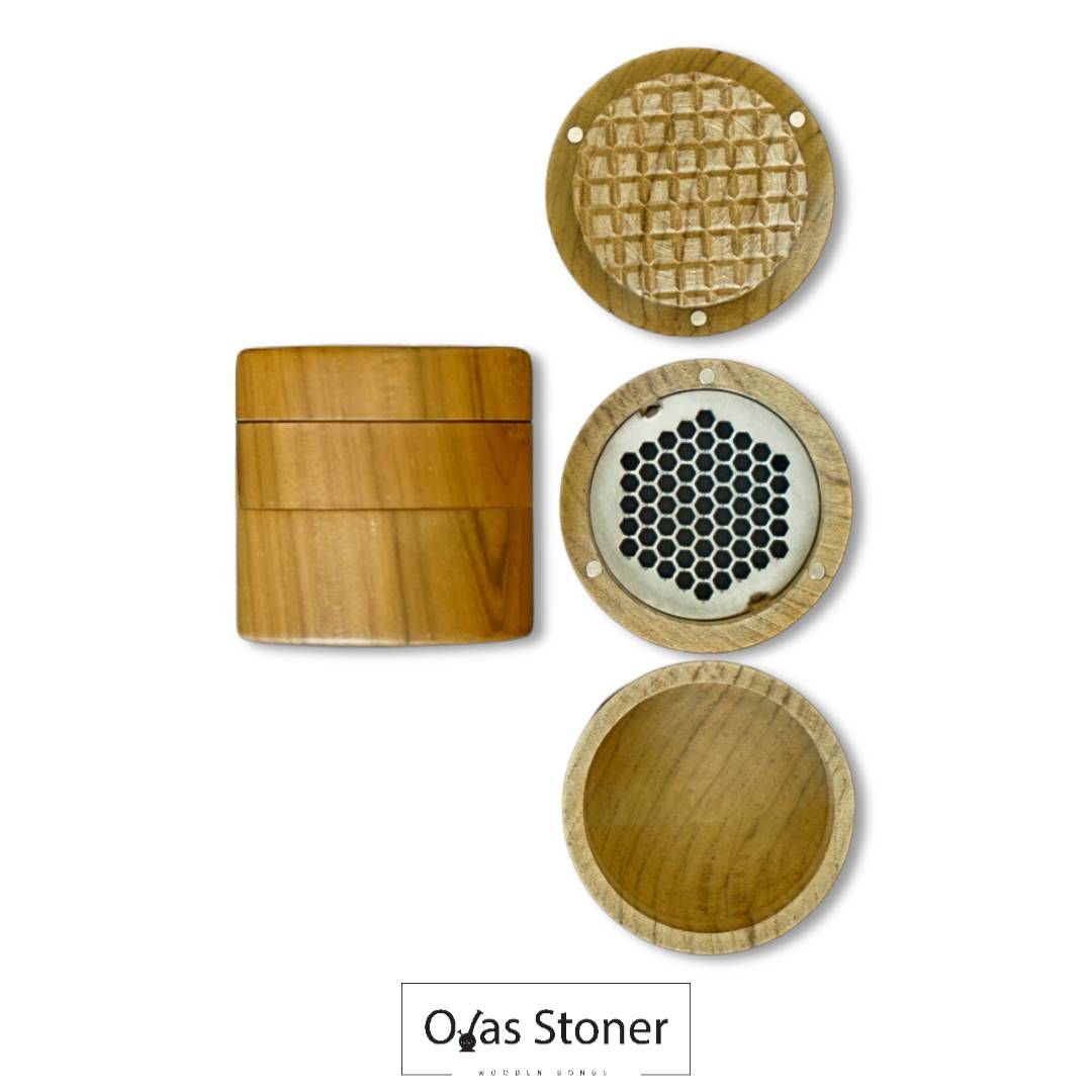 ที่บดสมุนไพร 3 ชั้น Ojas Grinder 3 Layers -Teak Herb Grinder 3 Layers - ไม่มีค่าจัดส่งเพิ่ม