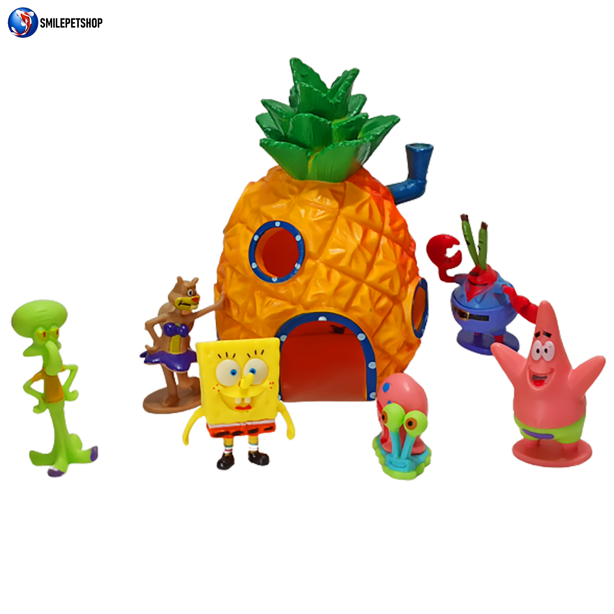 ชุดตกแต่งตู้ปลา SpongeBob SquarePants (สำหรับตกแต่งตู้ปลา อ่างเลี้ยงปลา สวนถาด อ่างน้ำพุ สีสีนสดใส ปลอดภัยต่อปลา)