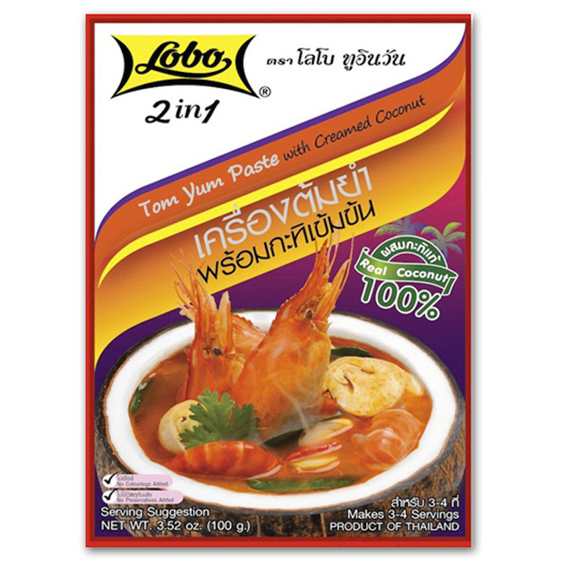 เครื่องต้มยำพร้อมกะทิเข้มข้น 100 กรัม / Tom Yum Paste with Creamed Coconut 100 gram.