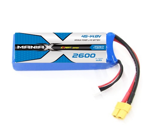 ManiaX 4S 14.8V. 2600mAh 45C XT60 plug Lipo battery pack