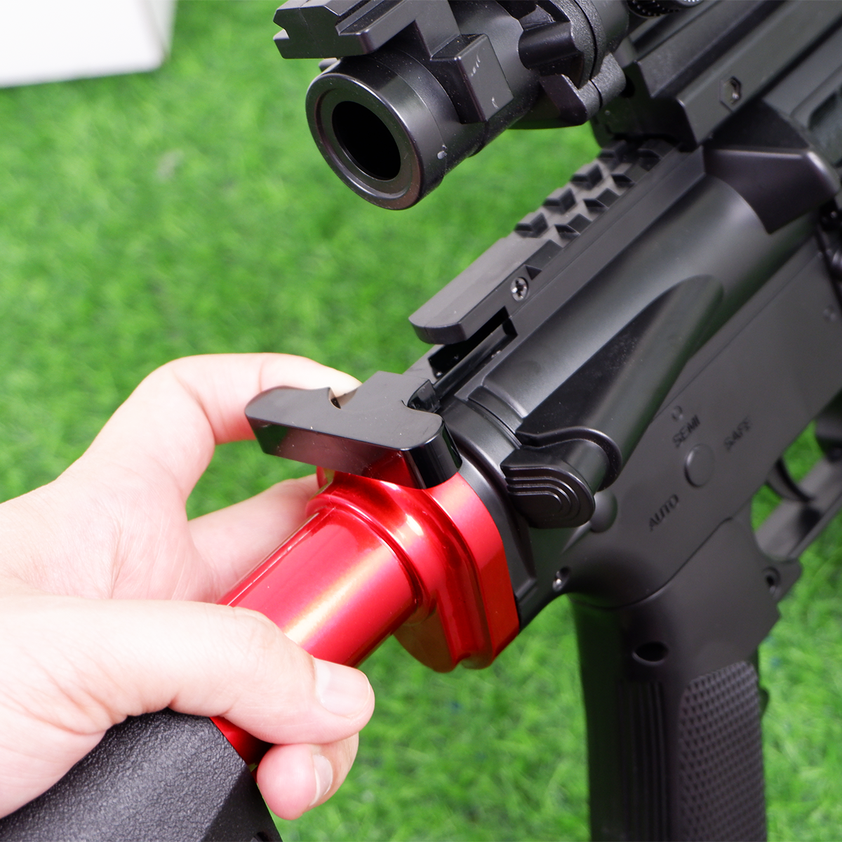 (24)M4A1 สีดำ แดง ตัวท็อป 200FPS ปืนเจลไฟฟ้า ของเล่น ยิงรัวได้ Semi Auto ได้