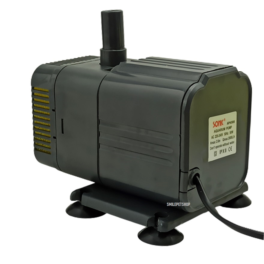 SONIC AP-4500(ปั๊มน้ำสำหรับตู้ปลา และบ่อปลา ทำน้ำพุ น้ำตก หมุนเวียนน้ำ ทำระบบกรอง ความแรง 2600 L/Hr)