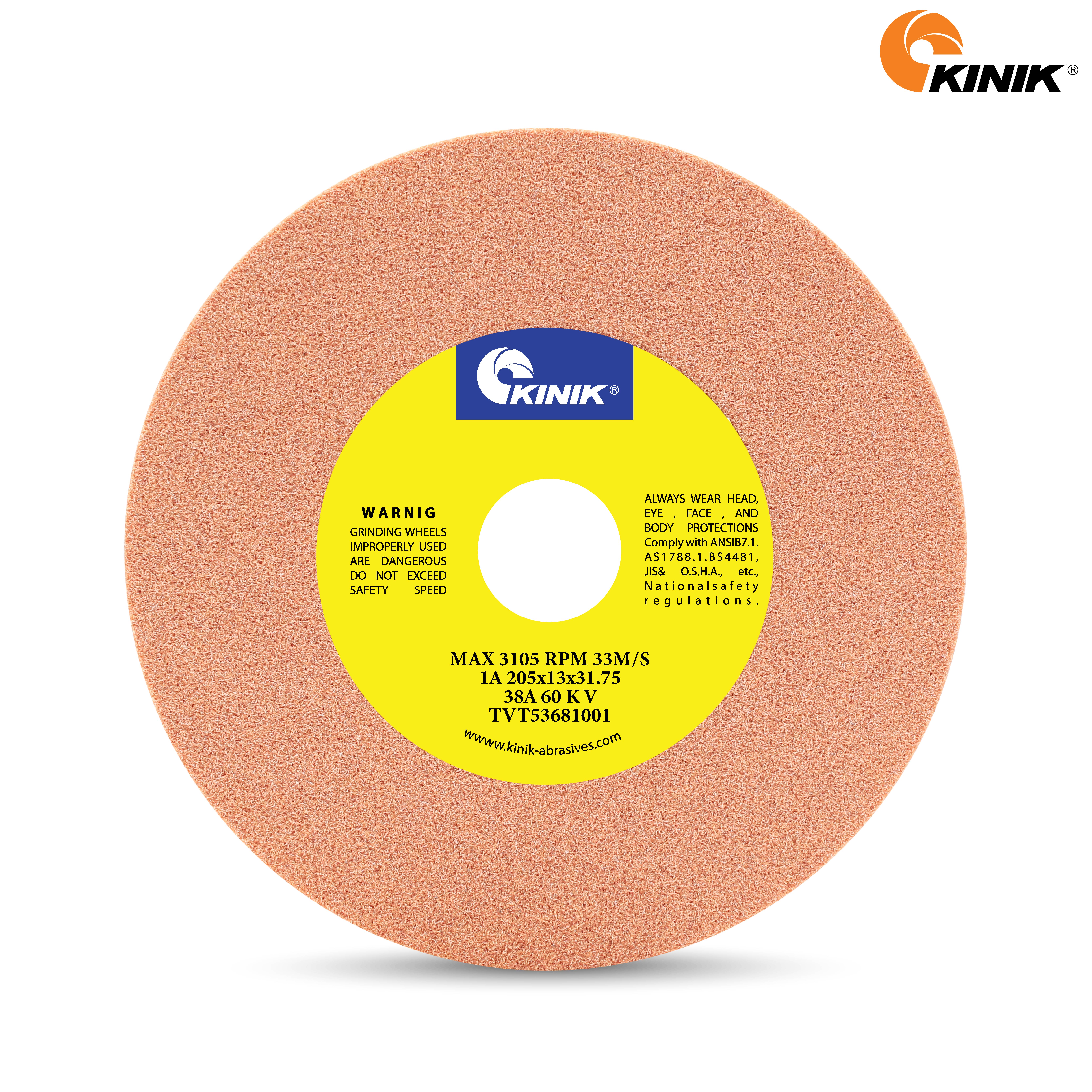 หินเจียร KINIK 38A60KV1A 205x13x31.75 mm.