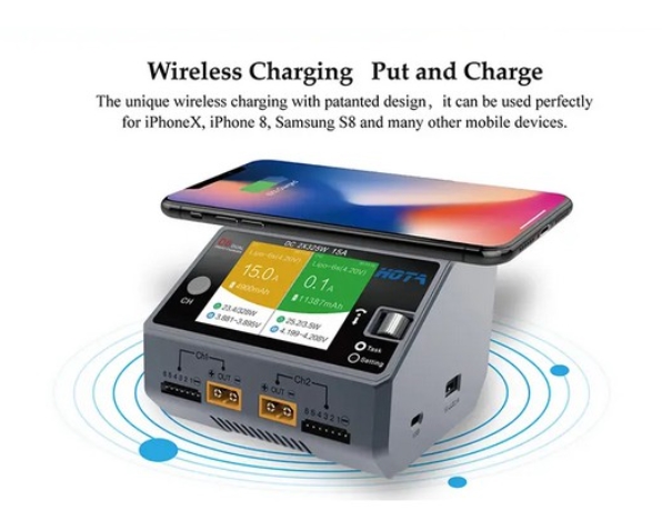 HOTA D6 Dual Channel Smart Charger DC Charge 325Wx2 with wireless charging ชาทได้ 2ก้อนพร้อมกัน
