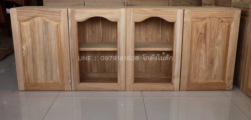ตู้ลอยยาวหน้าบานฟักกระจกปีกนก 160*60*30ซม.