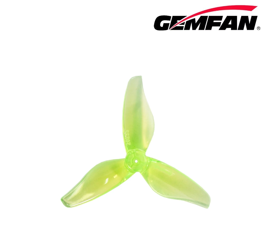 Gemfan Hurricane 2023S-3 / 2" Tri-Blade Micro/Whoop FPV Drone Props for 1.5mm Single-hole Shaft 1ถุง 8ใบ สุ่มสี