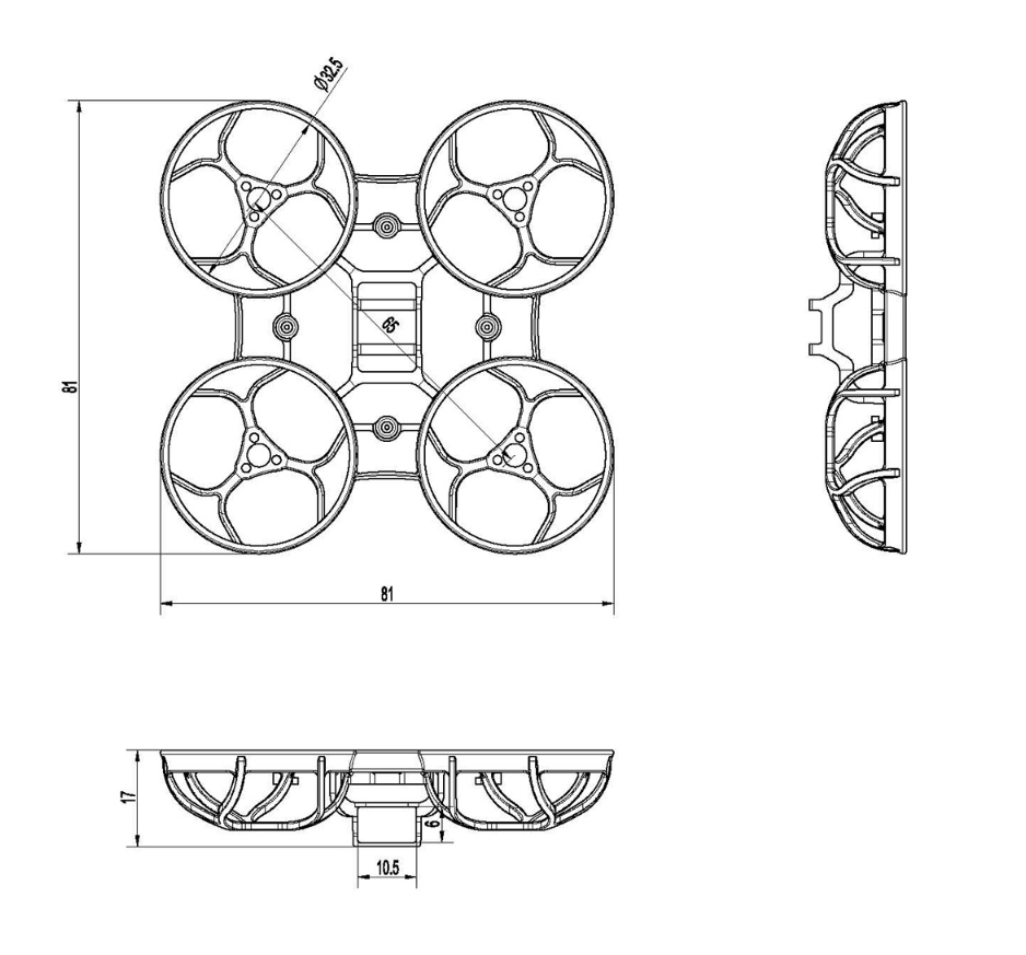 Frame for Mobula6 2024 / Mobula6 ECO 2024 โฟรมโดรน 65มิล รุ่นใหม่ น้ำหนักเบา