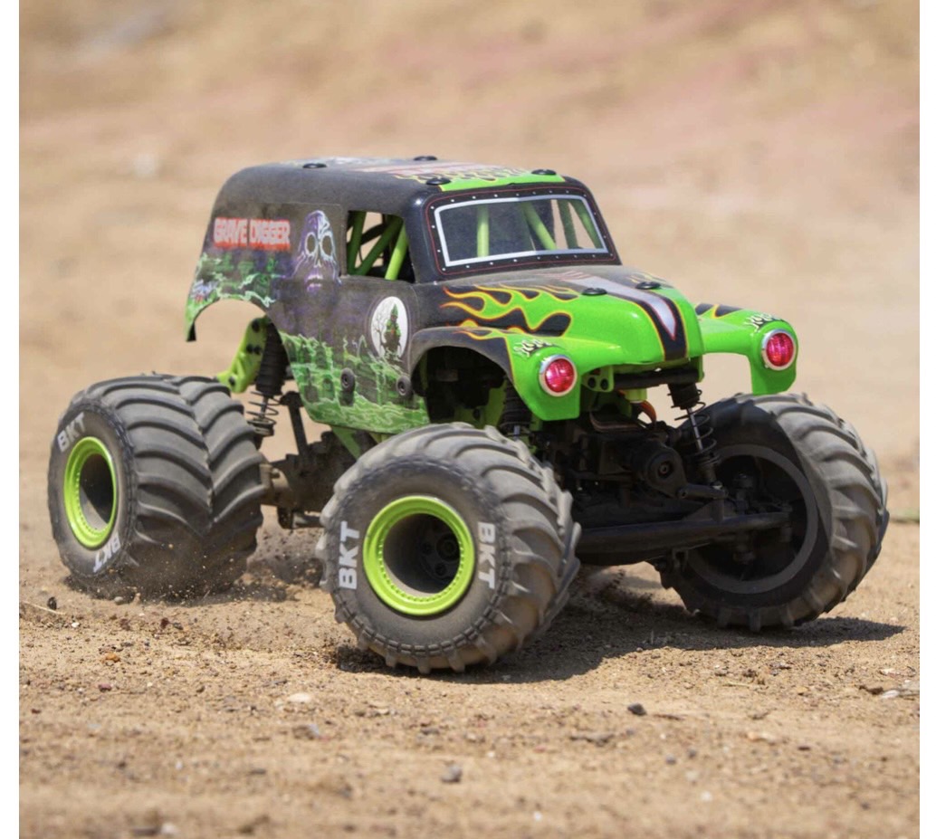 LOS01026T1 1/18 Mini LMT Grave Digger 2S 4X4 RTR Brushed Monster Truck (Battery & Charger Included