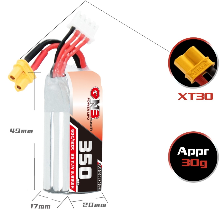 แบต GNB 3เซล 300-900mah HV XT30 XT60 XT90 แบตสำหรับ RC รถ เรือ เครื่องบิน โดรน หุ่นยนต์ มีให้เลือกหลายขนาดความจุ