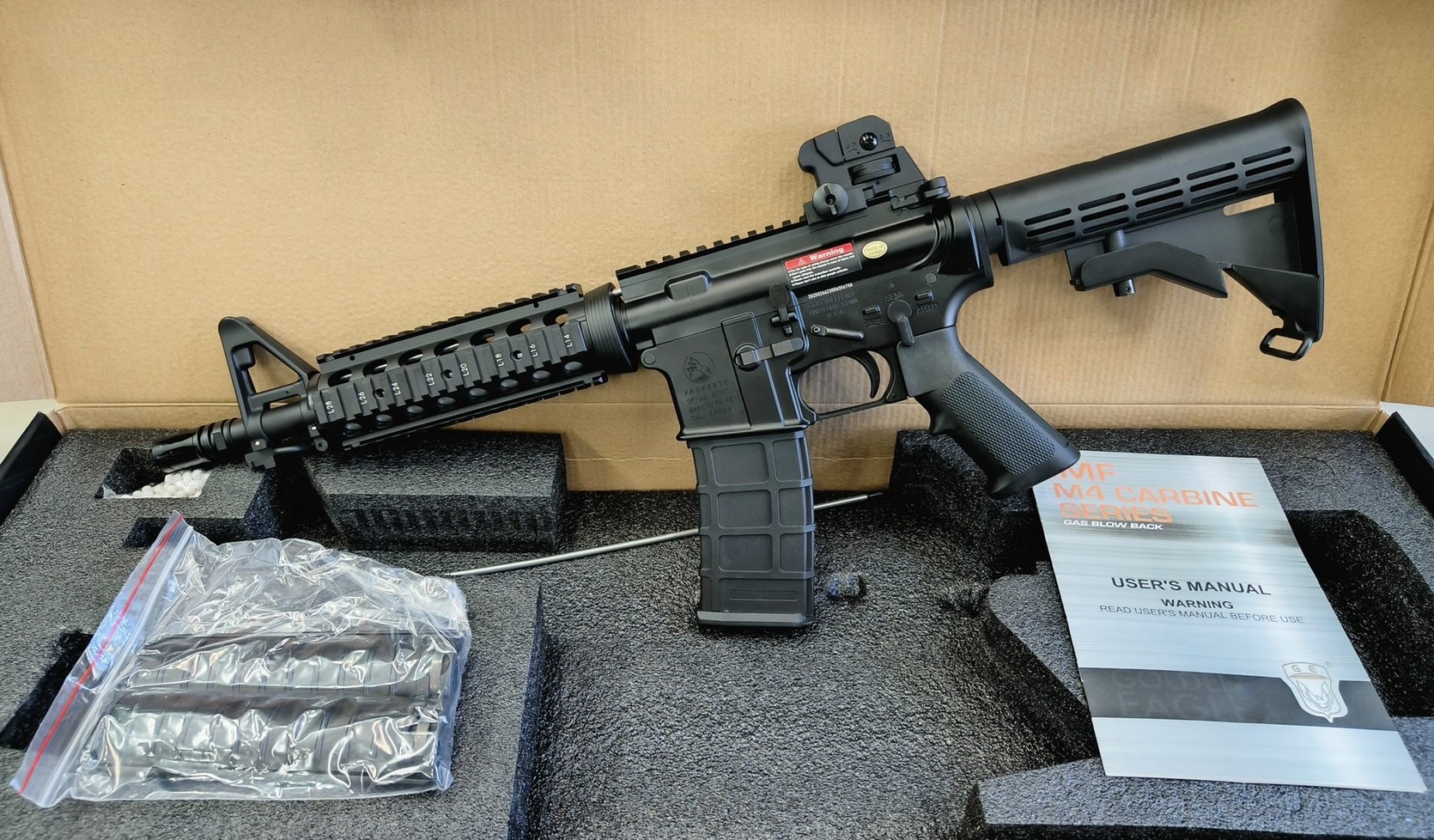 M4 CQB ระบบแก๊ส GBBR บอดี้โลหะ MC6624M - Golden Eagle