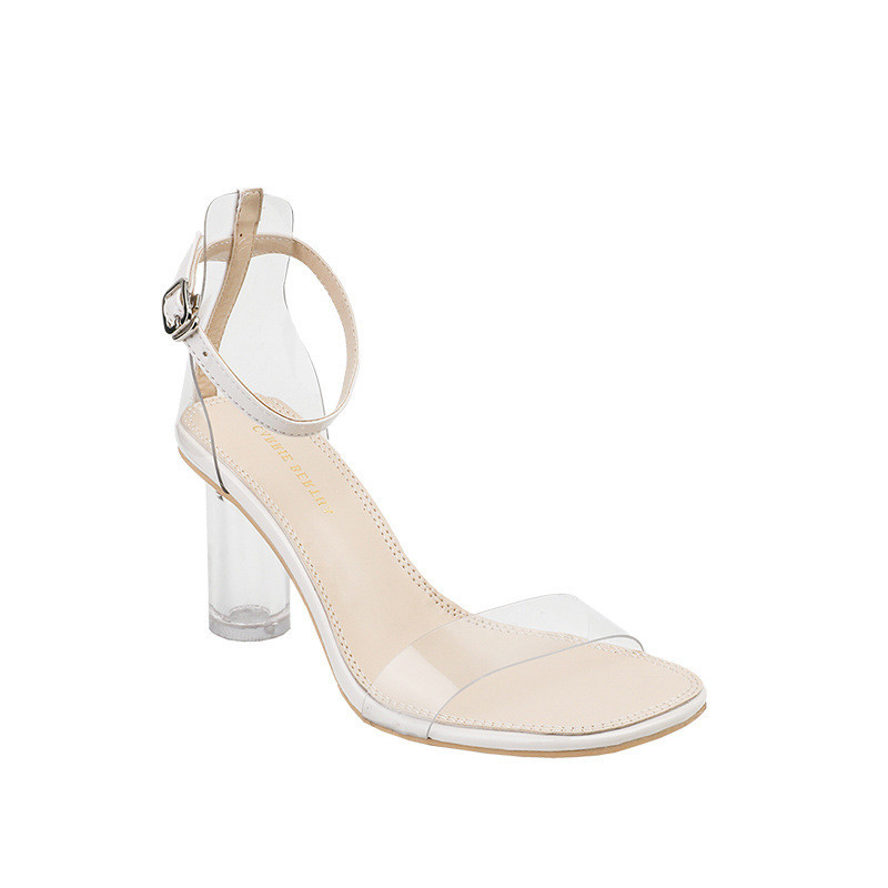 รองเท้าส้นสูง ส้นแก้ว รัดข้อ สูง 4 นิ้ว (SH666)