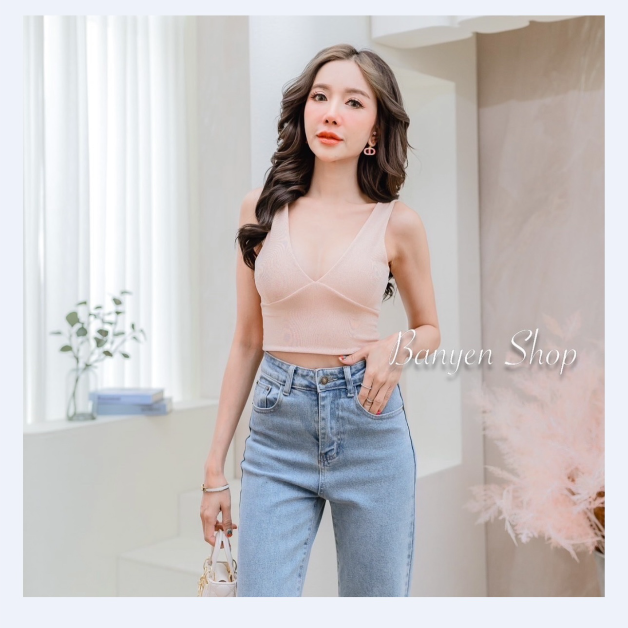 เสื้อสายเดี่ยว เสื้อครอปแฟชั่น สินค้าพร้อมส่ง