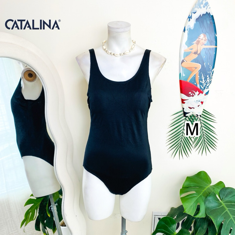 ไซด์ M แบรนด์ Catalina แท้ 100%🌸วันพีช ชุดว่ายน้ำ โชว์หลัง One-piece ทะเล ชายหาด สีดำ Beach summer ชุดปาร์ตี้