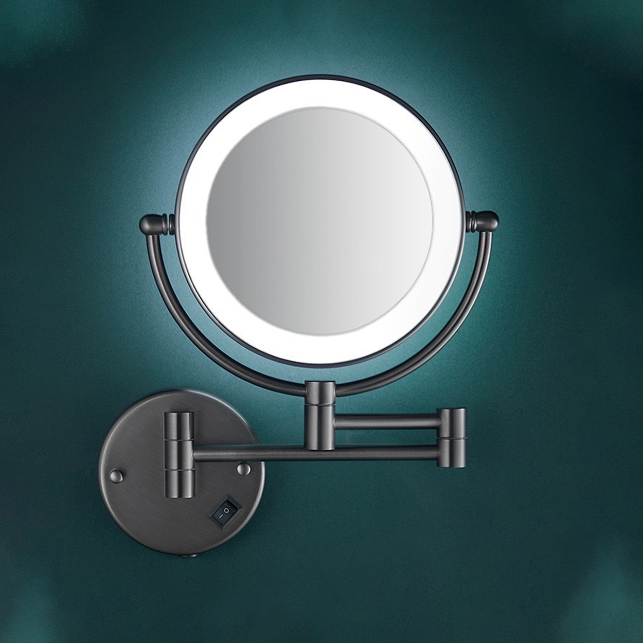 กระจกโคมไฟติดผนัง Wall Lamp Mirror Brass Mirror 2 Side Normal 3x Zoom