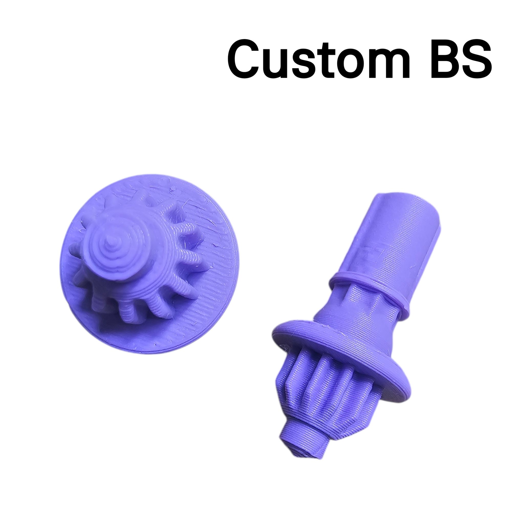 Custom Bit สำหรับ ใส่เล่น เป็นแบบปริ้น 3D ใส่เล่นได้เท่านั้น ไม่สามารถนำไปลงแข่งได้ รุ่นใหม่จะทำแต่สีม่วง เพื่อไม่ให้สับสนกับของแท้ รูปทรง และ อาการ ใกล้เคียง 90%+