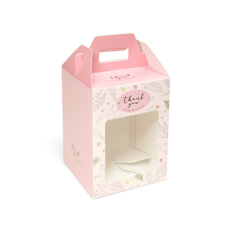 20ใบ ราคาขายส่ง กล่องทรงมือจับด้านบน กล่องสำหรับจัด GIFTSET กล่องใส่คุกกี้-ขนม ข้าวสาร ของชวัญ ของชำร่วย ขนาดกล่อง 10.8 x 10.8 x 14.5 เซนติเมตร (รุ่น BK65W)