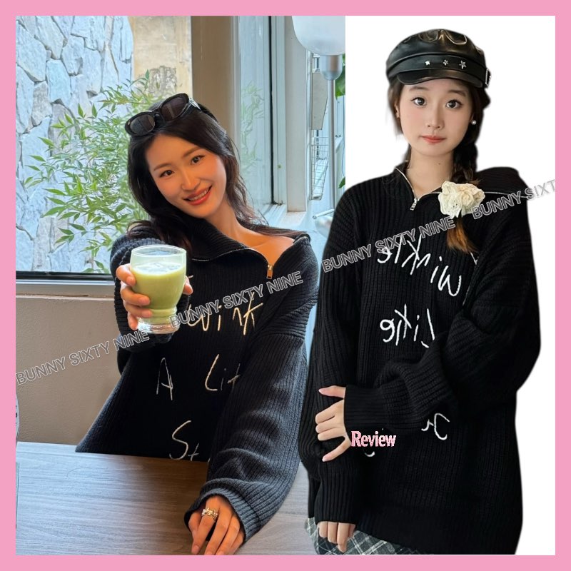 เสื้อแขนยาว ไหมพรม Over size รหัส A100 สินค้าพร้อมส่ในไทย