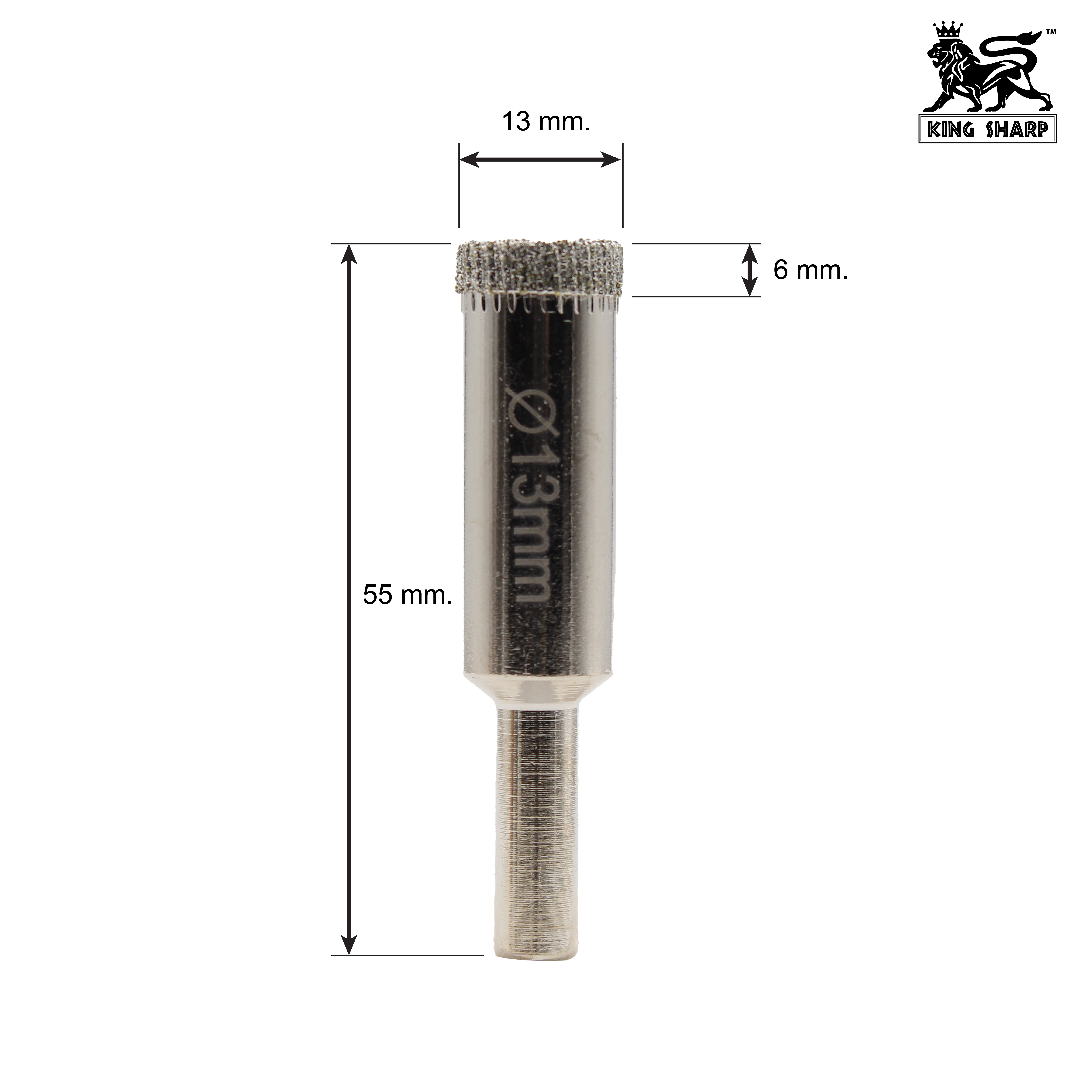 เพชรเจาะกระจก KINGSHARP (P) 13x55 mm.