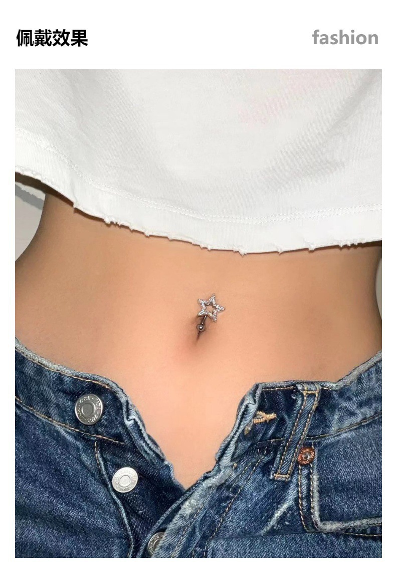 จิวสะดือ ฝั่งเพชร มีหลายแบบให้เลือก