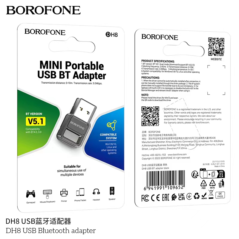 BOROFONE DH8 Mini USB BT