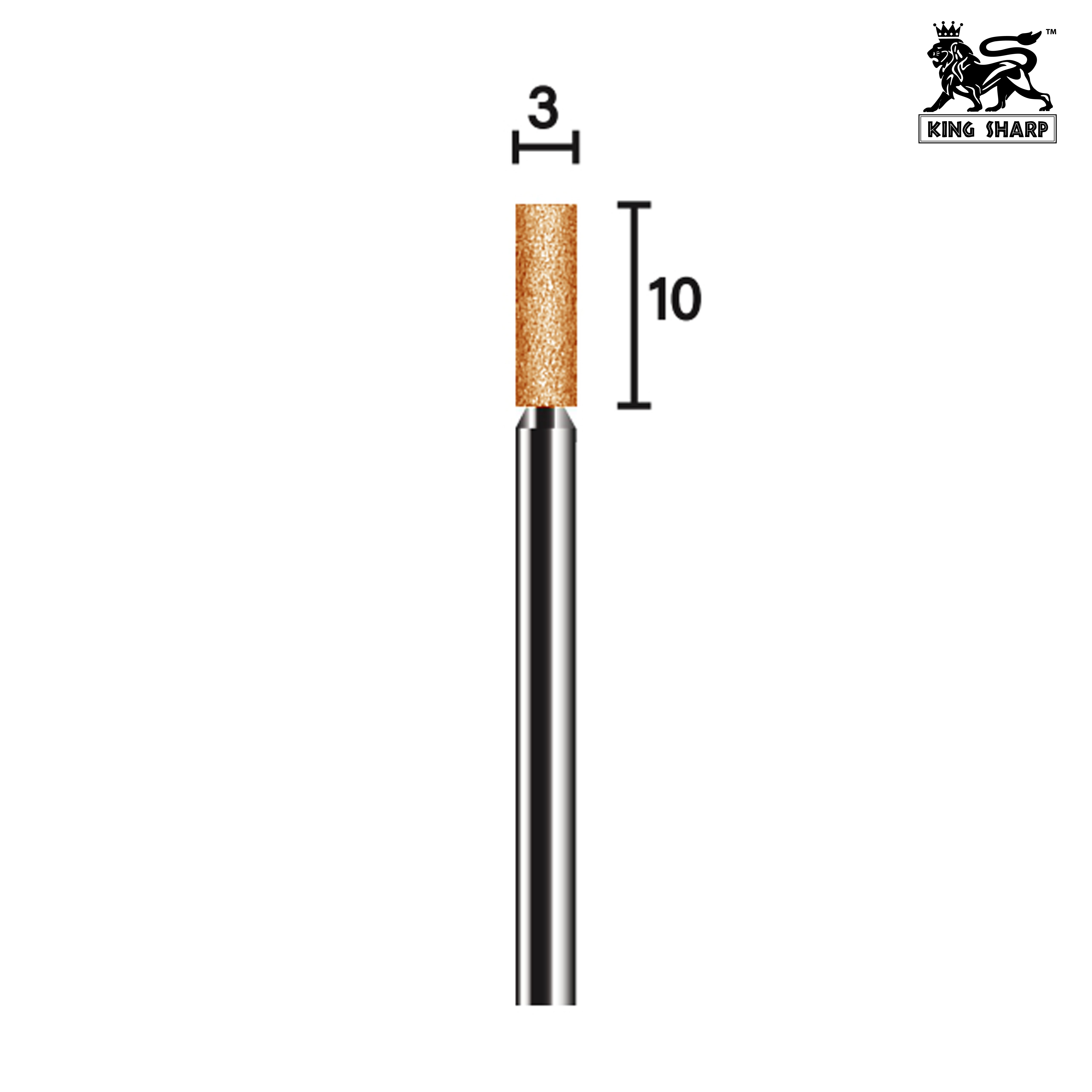 หินเจียรมีแกน KINGSHARP WS130 38A80QV40 3x10x3 mm.
