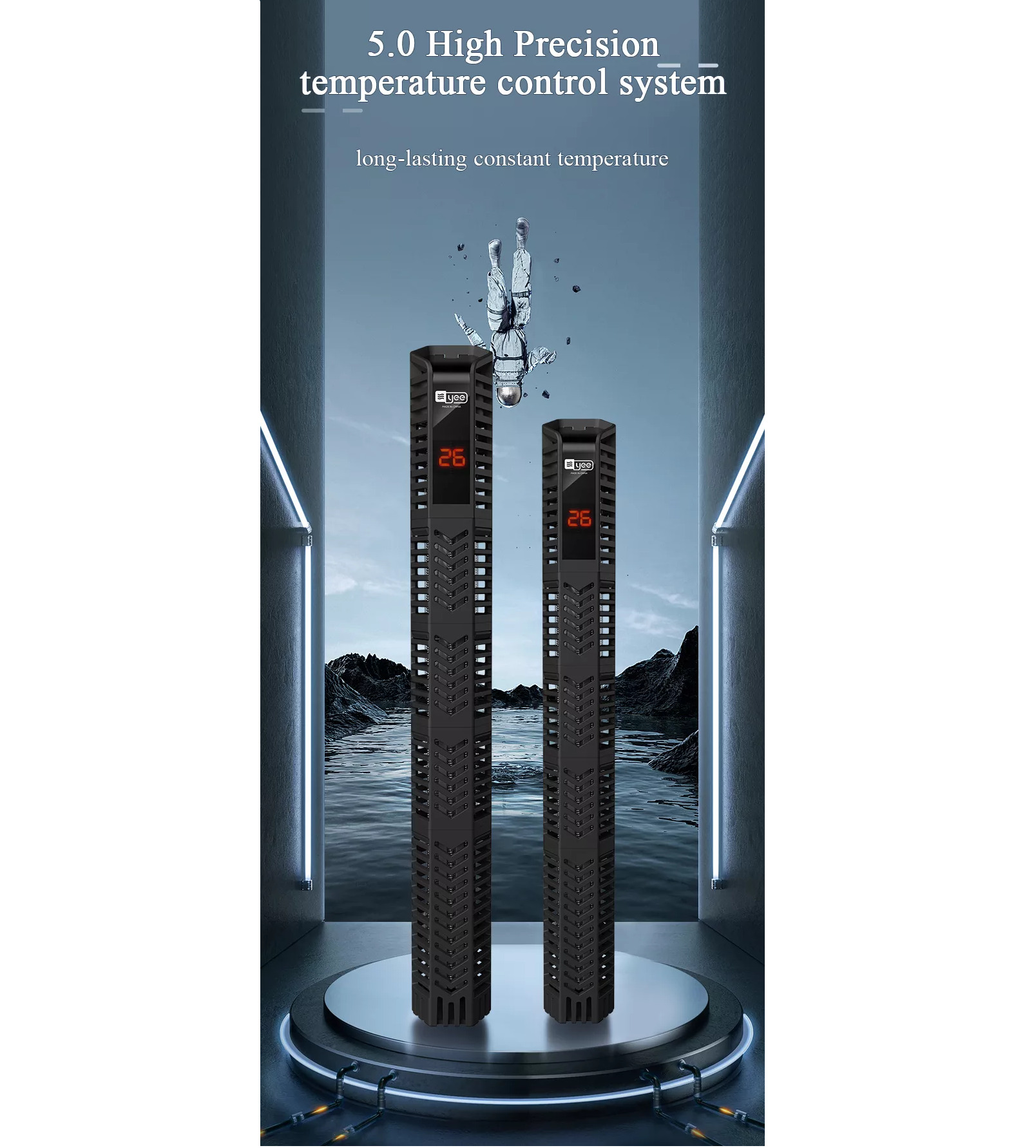 YEE Aquarium Heater (ฮีตเตอร์ทำความร้อน จอแสดงผลแบบดิจิตอล ควบคุมอุณหภูมิแม่นยำ ป้องกันปลาป่วยในช่วงหนาว)