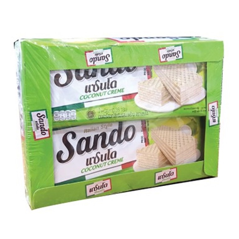8996001358306 แซนโด เวเฟอร์ไส้ครีมมะพร้าว 27.5ก.