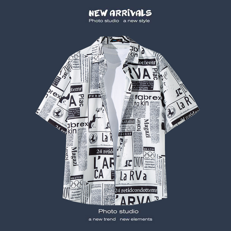 เสื้อเชิ้ตแขนสั้นพิมพ์ลายฮาวาย สินค้าพร้อมส่งในไทย