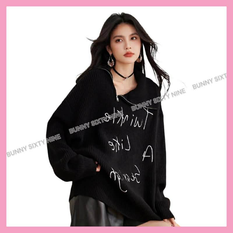 เสื้อแขนยาว ไหมพรม Over size รหัส A100 สินค้าพร้อมส่ในไทย