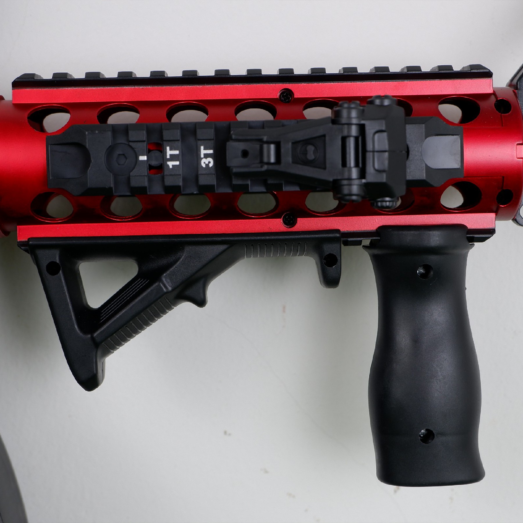 (14)M4A1 สีดำแดง ปืนเจลไฟฟ้า ของเล่น ยิงรัวได้ ชักยิงได้