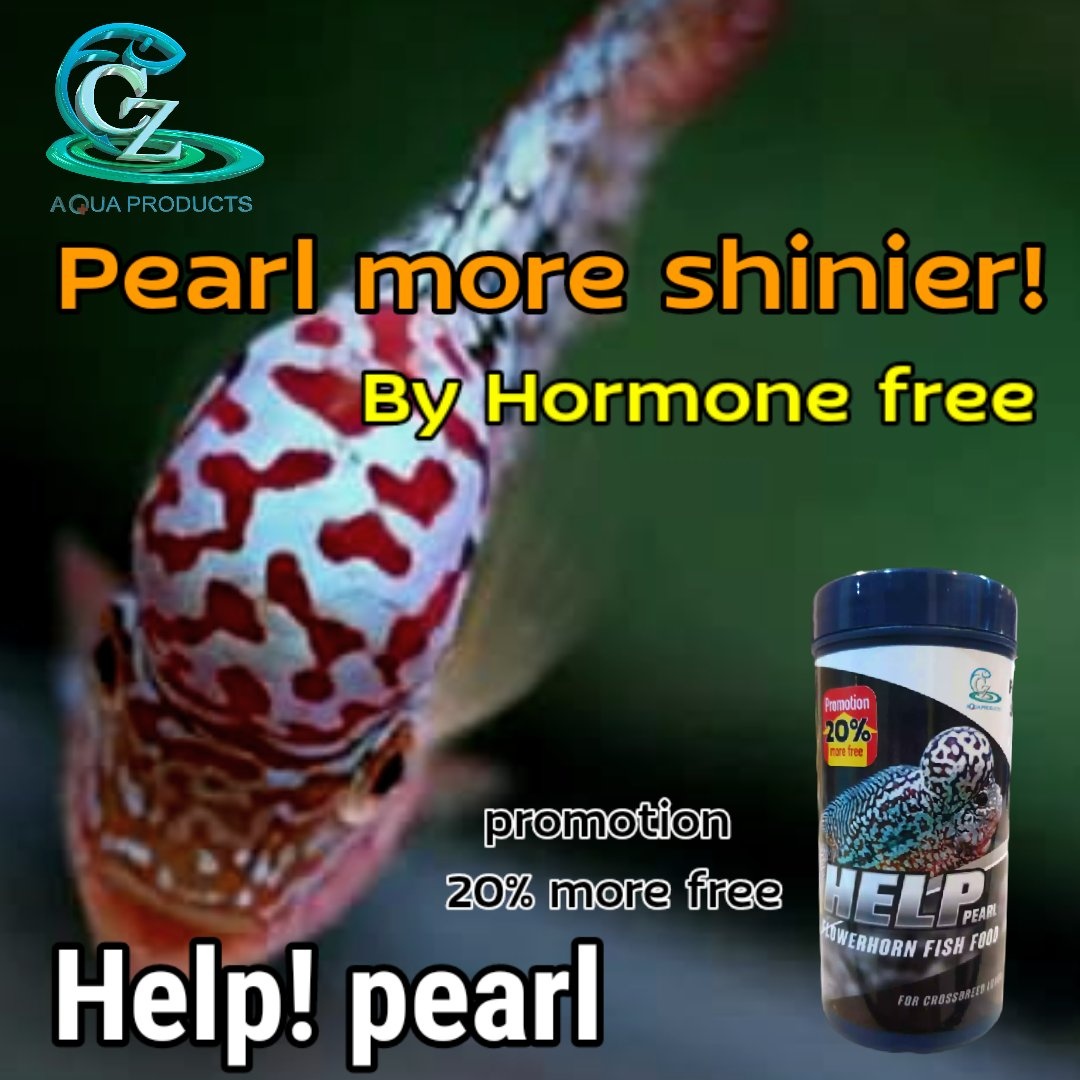 HELP PEARL FLOWER HORN FISH FOOD 100g. (อาหารปลาหมอสีสูตร เร่งมุกเงางาม เกล็ดเปล่งประกาย ครีบและหางกางแข็งแรงสวยงาม)