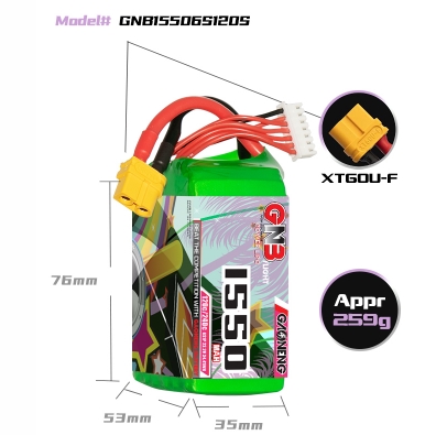 แบต GNB 6เซล 300-5000mah HV XT30 XT60 XT90 แบตสำหรับ RC รถ เรือ เครื่องบิน โดรน หุ่นยนต์ มีให้เลือกหลายขนาดความจุ