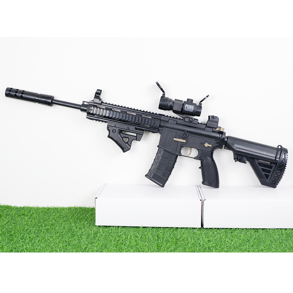(21)M416 สีดำ ปืนเจลไฟฟ้า ของเล่น ยิงรัวได้ ชักยิงได้