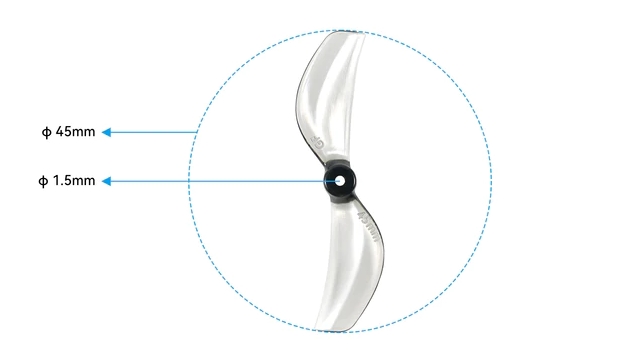 Gemfan 45mm 2-Blade&3-Blade Propellers (1.5mm Shaft 4PCS)