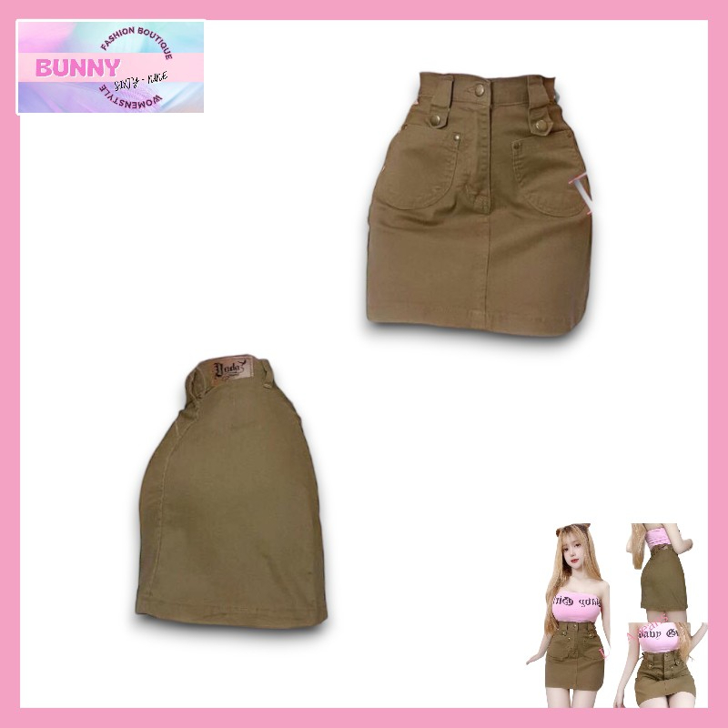 กระโปรงผ้ายืดเอวสูง รุ่น JB001