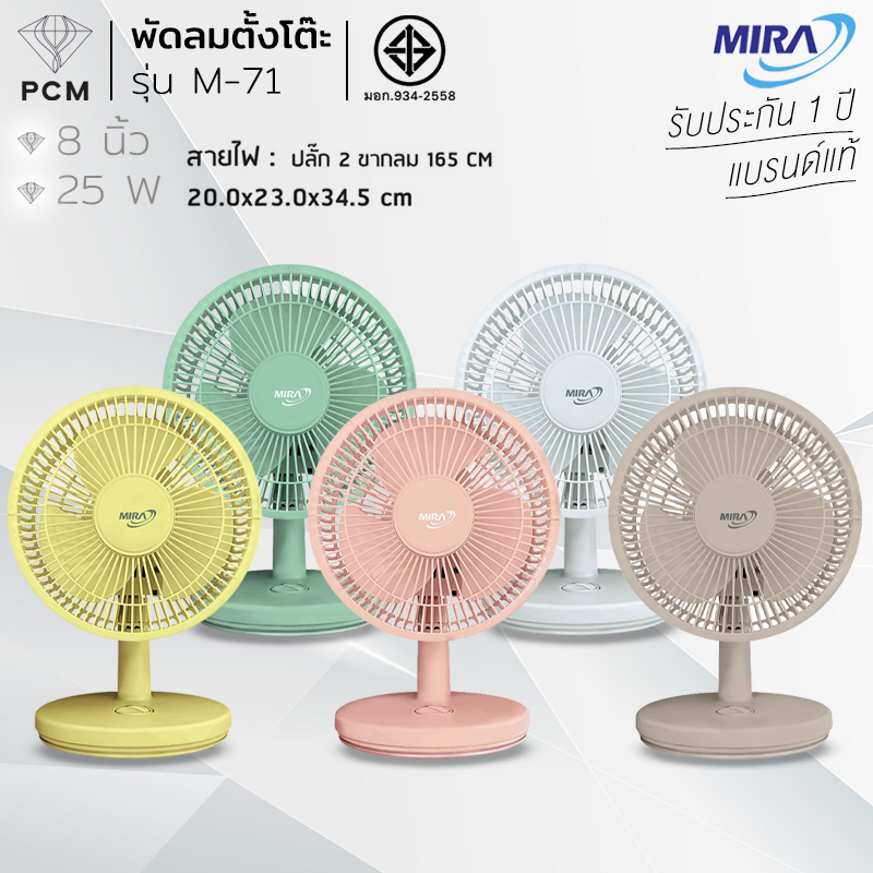 MIRA (PCM) พัดลม ตั้งโต๊ะขนาด 8 นิ้ว รุ่น M-71