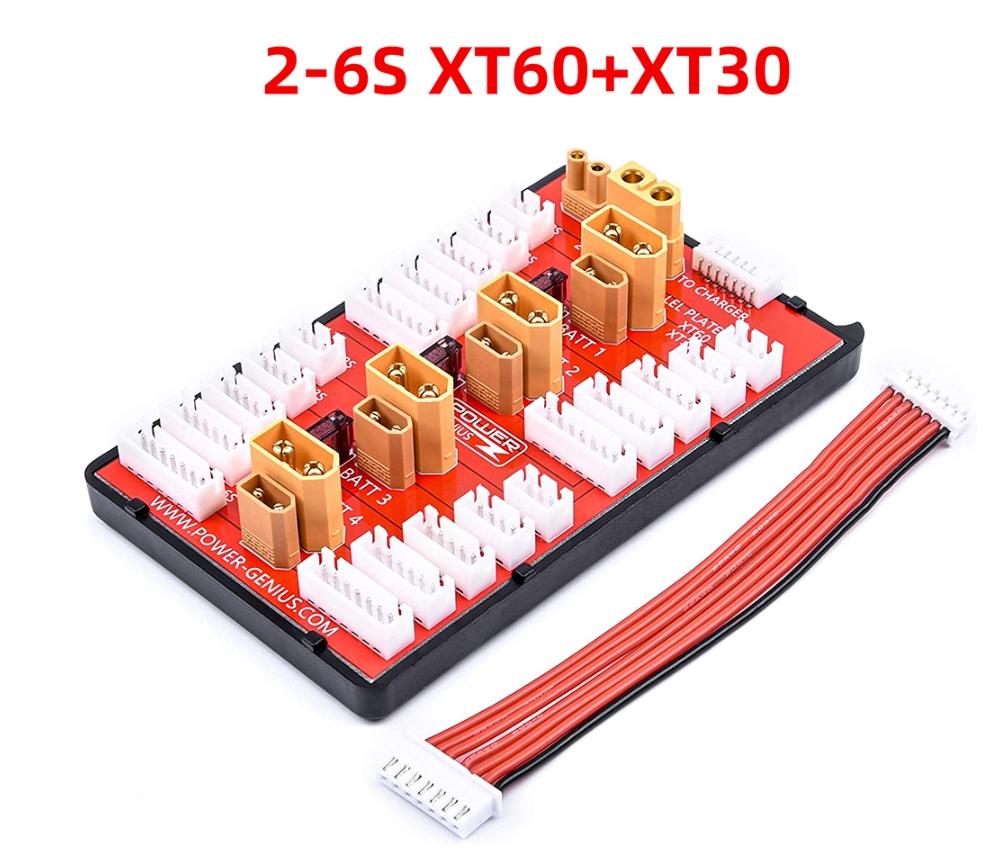 POWER GENIUS 4 PACK 2-6S 2in1 PARALLEL CHARGING BOARD - XT30 & XT60