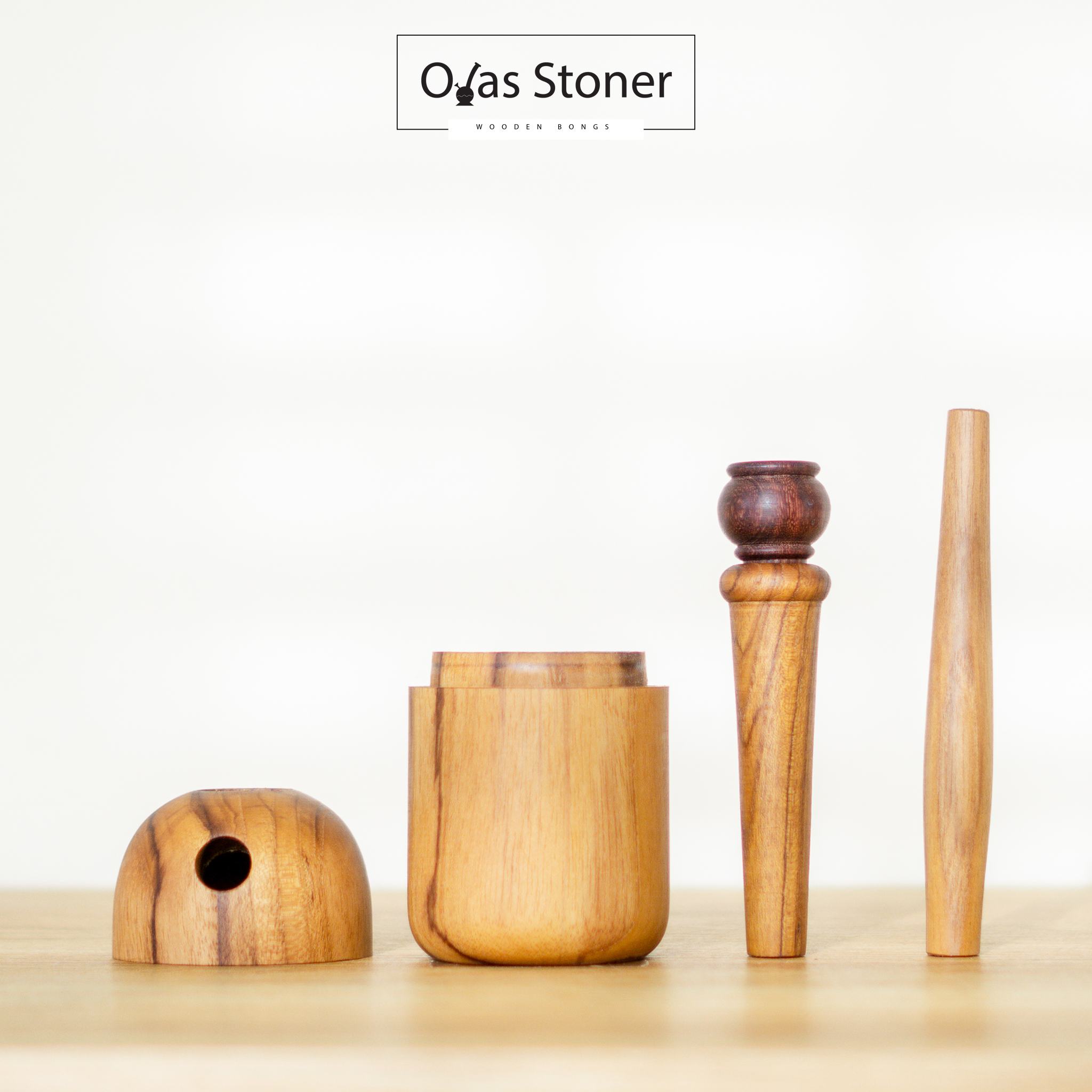 ตุ้งก่า บ้องไม้สัก ทรงกลม ไซส์ เล็ก -Teak wood bubbler - Mini - ไม่มีค่าจัดส่งเพิ่ม