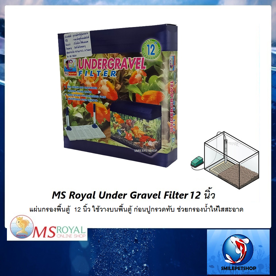 MS Royal Under Gravel Filter แผ่นกรองพื้นตู้ 12 นิ้ว(ใช้วางบนพื้นตู้ ก่อนปูกรวดทับ ช่วยกรองน้ำให้ใสสะอาด)
