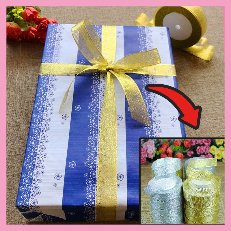 ริบบิ้นเนื้อทราย ห่อของขวัญ ริบบิ้นโบว์ ตกเเต่ง