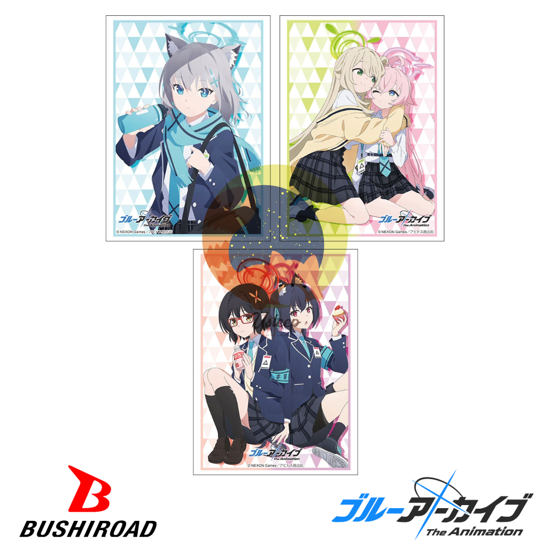 [PRE-ORDER] Bushiroad Sleeve Blue Archive The Animation: Sunaookami Shiroko,Takanashi Hoshino & Izayoi Nonomi, Kuromi Serika & Okusora Ayane