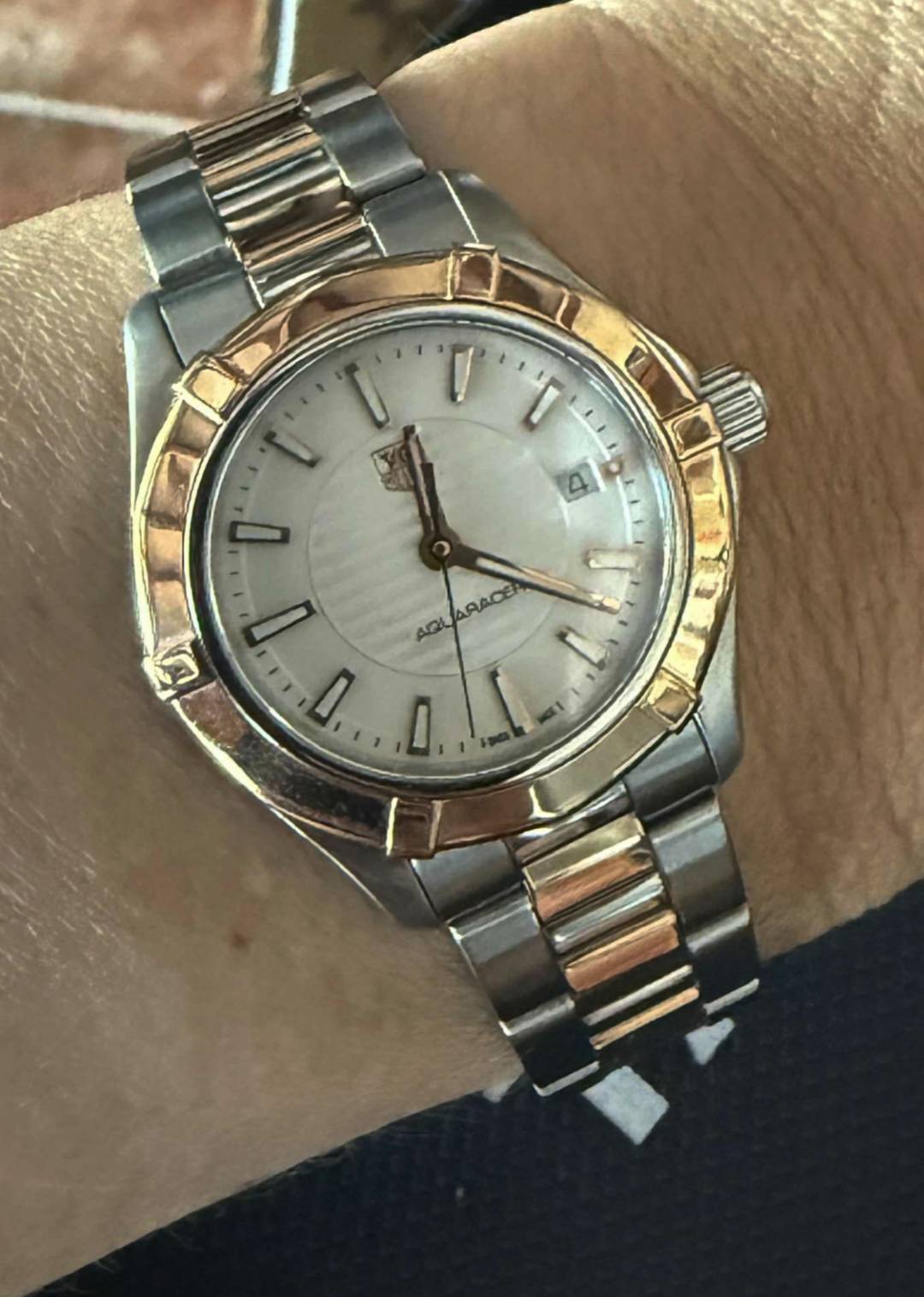 25.TAG Heuer Aquaracer ระบบ Quartz หน้าปัด 28 mm 18k Rose Gold Swiss Ladies Watch พร้อมกล่องแท้+คู่มือ ใบรับประกัน