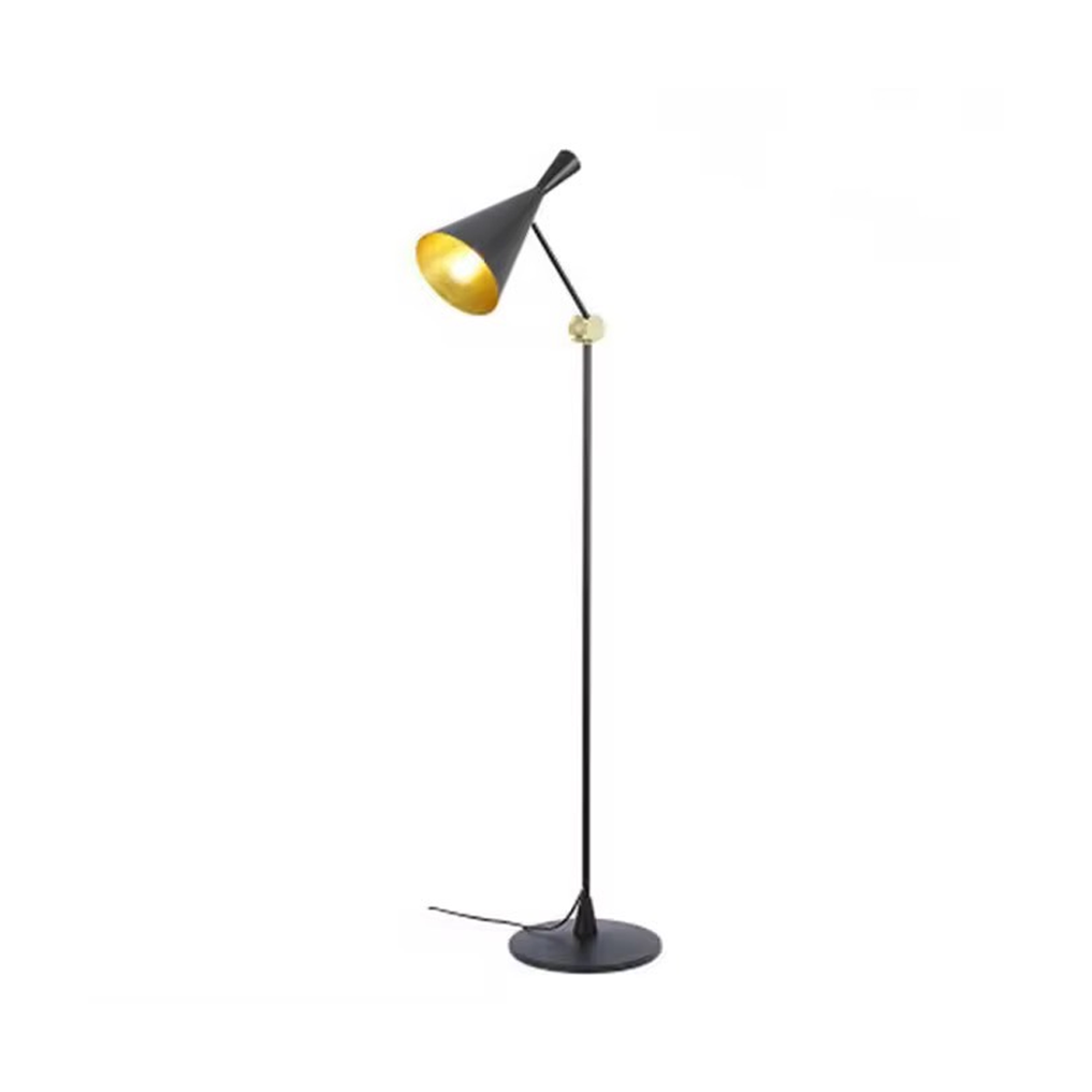 โคมไฟตั้งพื้นหัวโคมทรงกรวย Floor Lamp with Cone-Shaped Shade Metal Black LED G9x1
