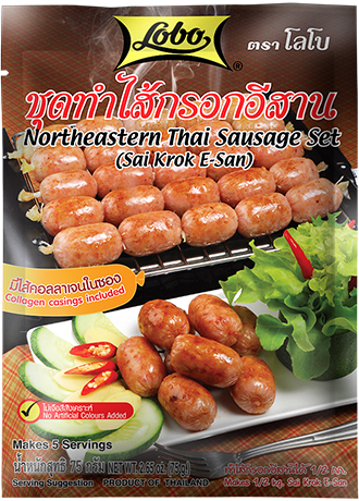 ชุดทำไส้กรอกอีสาน 75 กรัม / Northeastern Thai Sausage Set (Sai Krok E-san) 75 gram.