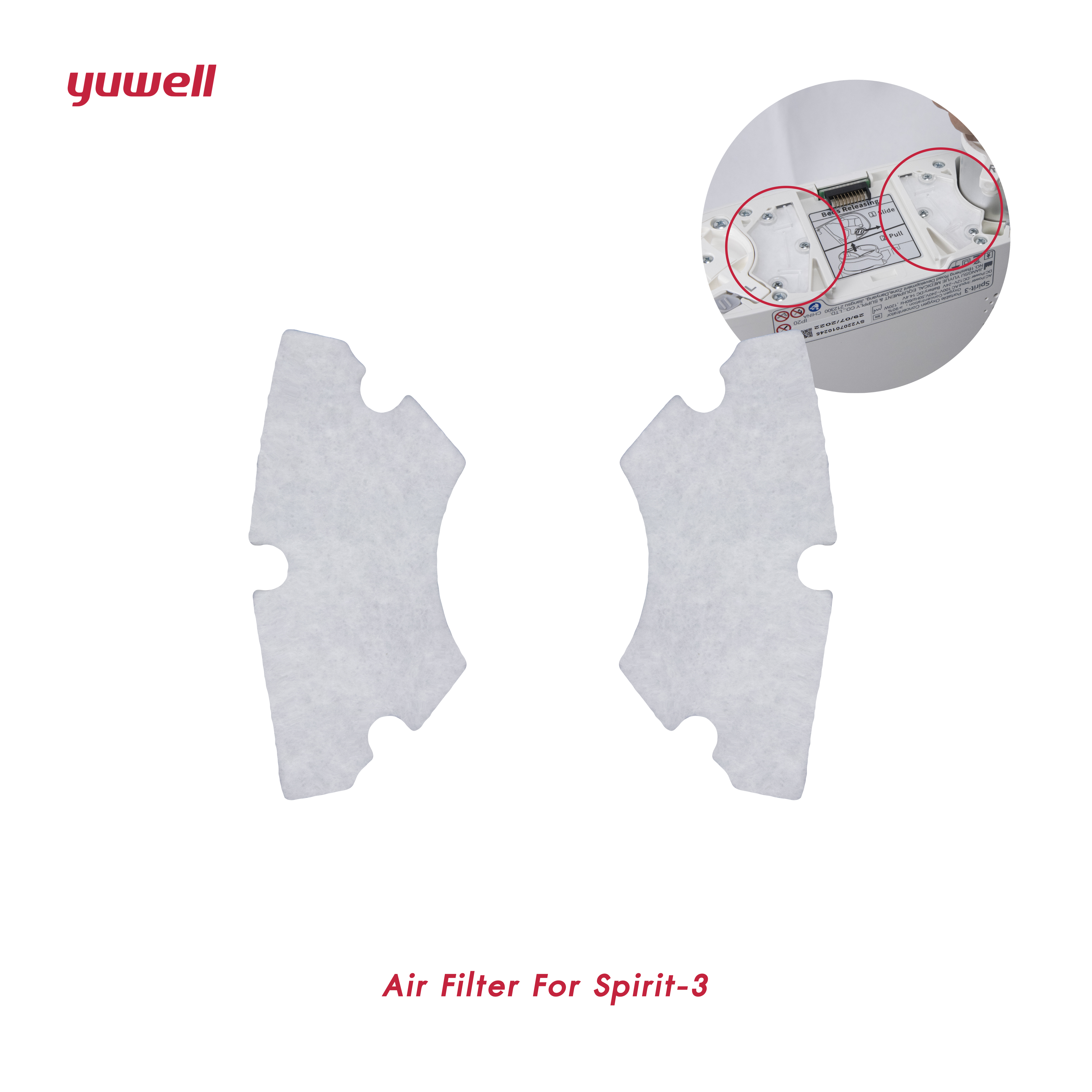 ไส้กรองอากาศ เครื่องผลิตออกซิเจนพกพา Yuwell รุ่น Spirit3