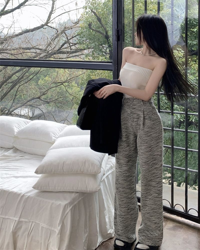 เสื้อเกาะอก รัดรูป สไตลส์เกาหลี รหัส CN3373