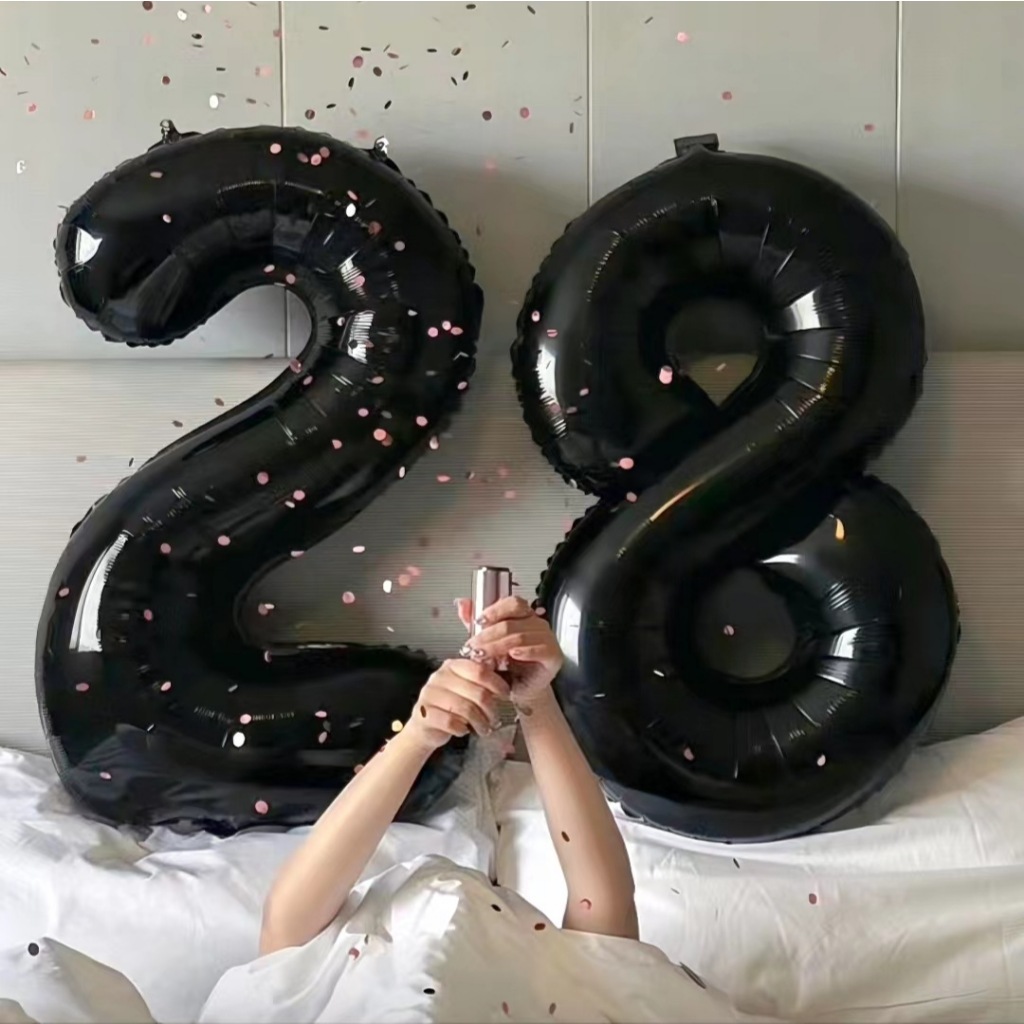ลูกโป่งตัวเลข 0-9 สีดำ ขนาดจัมโบ้ 40 นิ้ว โป่งวันเกิด ปาร์ตี้เทศกาลต่างๆ