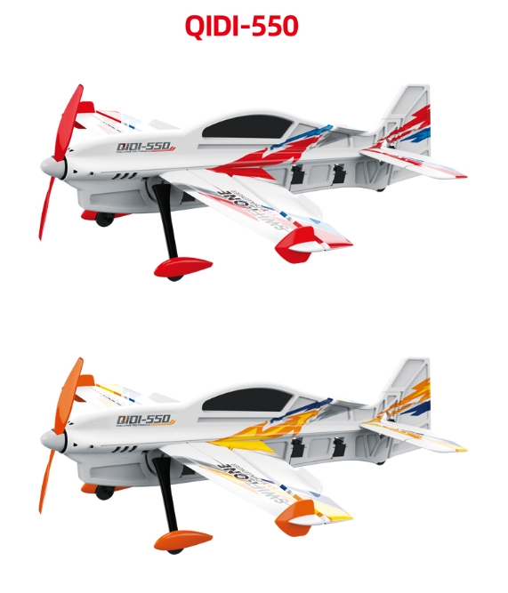 QIDI-550 SWIFT-ONE Sky Challenger 505mm Wingspan 2.4GHz 6CH 6-axis Gyro 3D/6G Switchable One Key Hanging 3D Stunts EPP RC Airplane Glider RTF Compatible เครื่องบินพร้อมเล่น อุปกรณ์ครบกล่อง แบต ที่ชาท รีโมท ตัวลำ