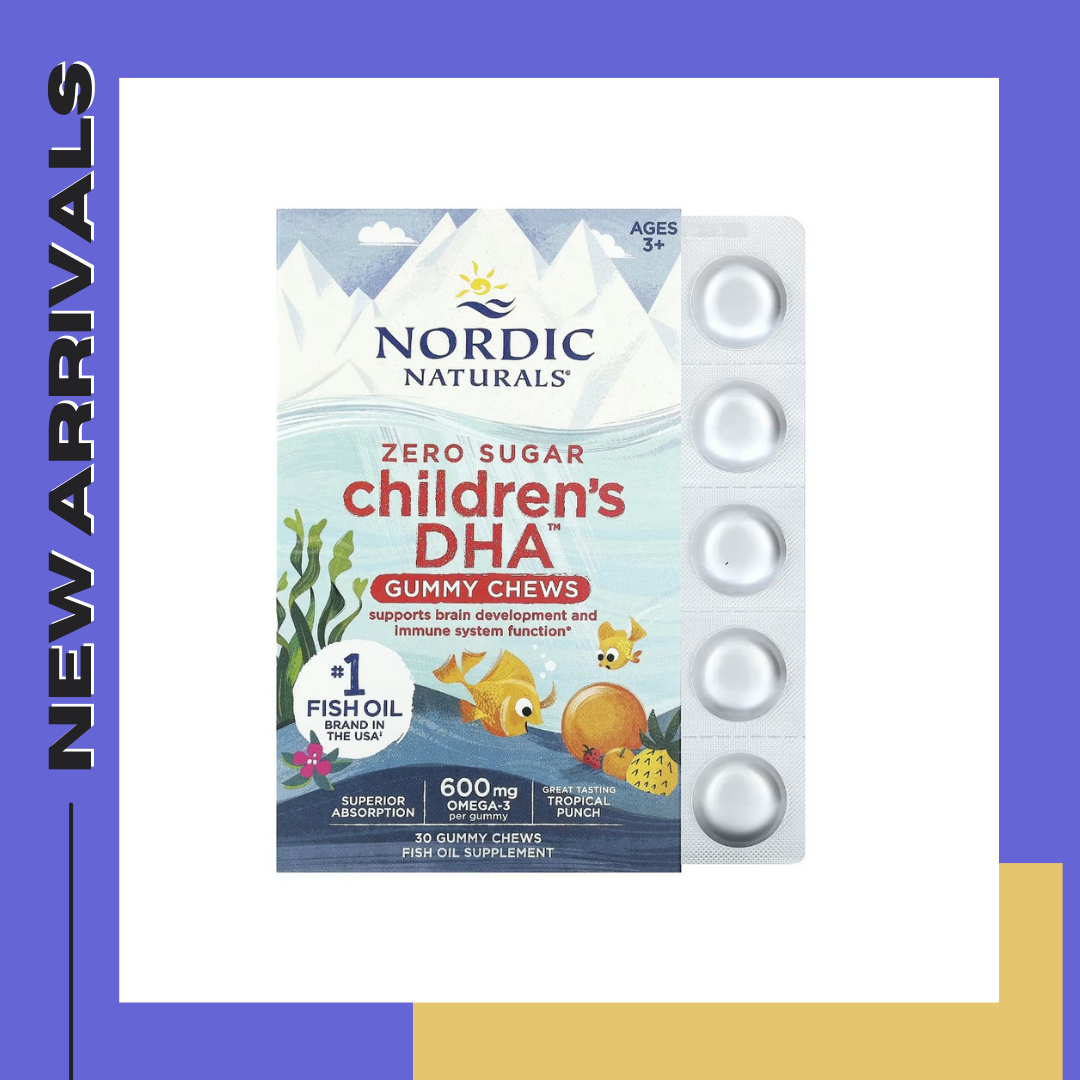 Nordic Naturals, Children's DHA Gummy Chews, Ages 3+, Tropical Punch, 600 mg, 30 Gummies