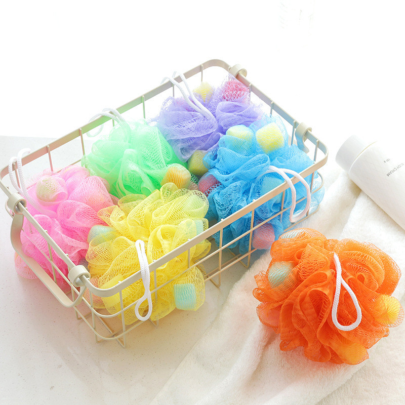 ฟองน้ำถูตัว ตาข่ายถูตัว คละสี พร้อมส่ง